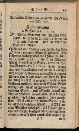 Betrübte Wittwen schütten ihr Hertz vor Gott aus.