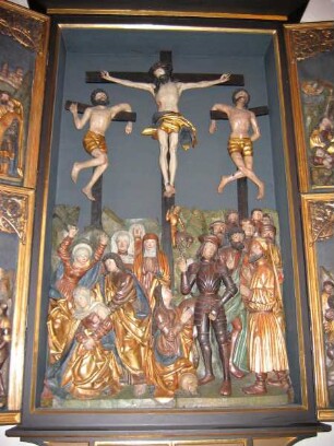 Flügelaltar mit der Kreuzigung Christi und Passionsszenen — Kreuzigung Christi