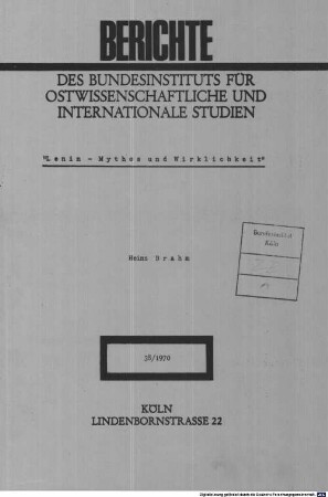 "Lenin - Mythos und Wirklichkeit"
