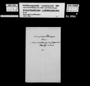 Schuldenwesen der Teilgemeinden Reutsachsen und Wolfsbuch, Gesamtgemeinde Blumweiler