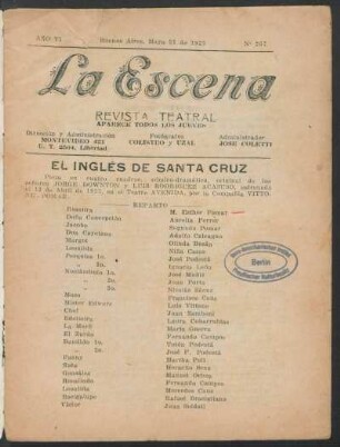 El inglés de Santa Cruz : pieza en cuatro cuadros, cómico-dramática