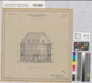 Münster (Münster) Behördenhaus (ehem. Konsistorium) Bl. 10 Straßenansicht 1950 1 : 100 47 x 46 Zeichnung Hochbauamt Münster