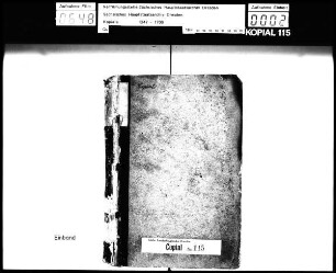 Missivenbuch, vorwiegend innere Angelegenheiten betreffend / Alte Aufschrift: "Copial"