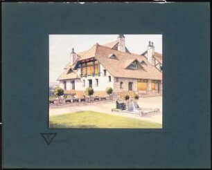 Landsitz: Perspektivische Ansicht (aus: Moderne Bauformen. Fassaden, Interieurs, Details im Verein mit R. Beauclair, hrsg.v. M.J. Gradl, Bd. 2, H.7, 1903)
