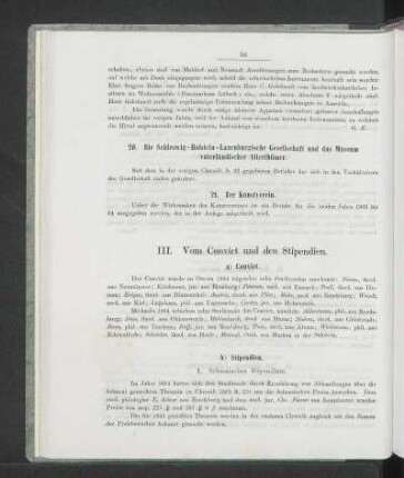 III. Vom Convict und den Stipendien.
