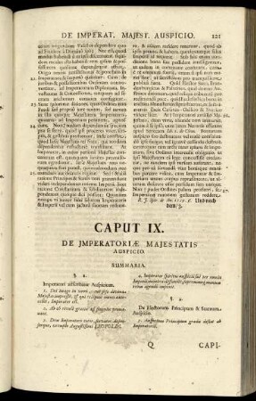 Caput IX. De Imperatoriæ Majestatis Auspicio.
