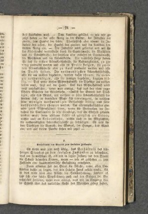 7. Verhältniß des Staats zum socialen Zustande.