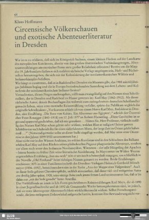 Circensische Völkerschauen und exotische Abenteuerliteratur in Dresden