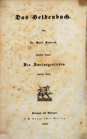 Das Heldenbuch. 5., Das Amelungenlied, 2. Th.