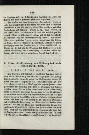 Ueber die Erziehung und Bildung des weiblichen Geschlechtes