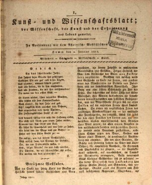 Kunst- und Wissenschaftsblatt. 1821, 1821