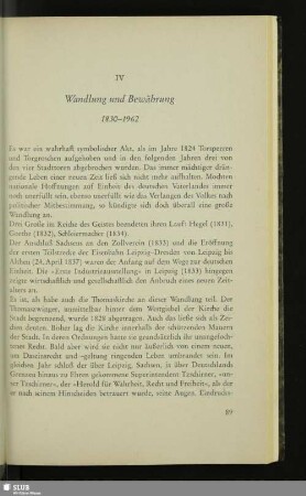 IV Wandlung und Bewährung