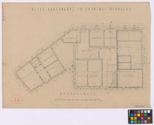 Thon (Nürnberg): Altes Bauernhaus genannt Schwedenhaus (erbaut um 1600). Haupthaus (Grundriss des Erdgeschosses)