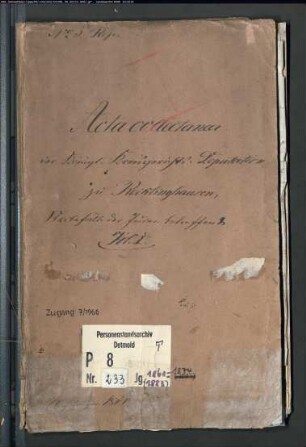 Protokollakten Kreisgerichtsdeputation Recklinghausen mit den Orten Ahsen, Datteln, Horneburg, Recklinghausen, Waltrop (T 1861-1874)