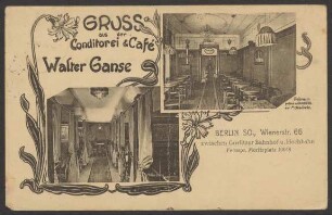 Ansichtskarte Café „Walter Ganse“, Wiener Straße 66