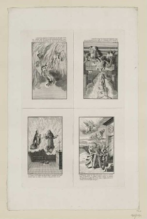 Franziskus befreit Seelen aus dem Fegefeuer [Darstellung oben links], aus: "Szenen aus dem Leben des Heiligen Franziscus"