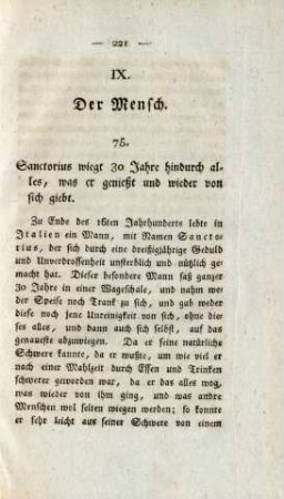 IX. Der Mensch