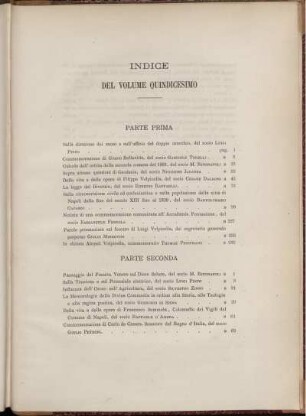 INDICE DEL VOLUME QUINMCESIMO