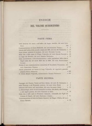 INDICE DEL VOLUME QUINMCESIMO