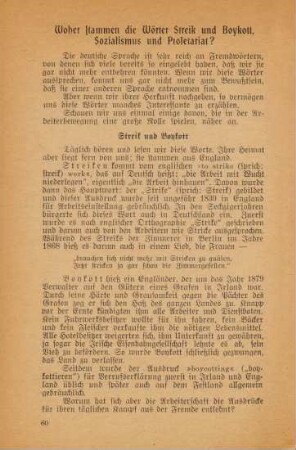 Woher stammen die Wörter Streik und Boykott, Sozialismus und Proletariat?