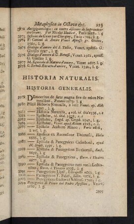 223-239, Historia Naturalis