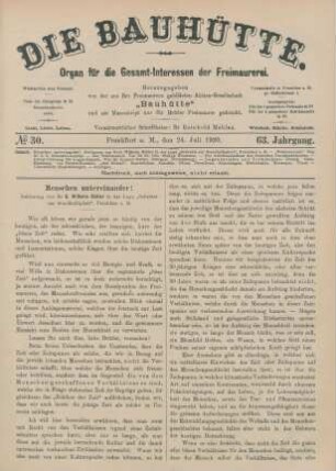 No 30. Frankfurt a. M., den 24. Juli 1920. 63. Jahrgang.