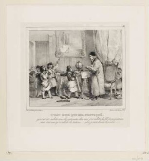 Lehrer und Kinder, Blatt 11 der Folge "Lithographisches Album"