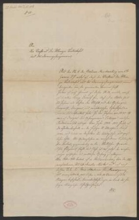 Brief an Mainzer Liedertafel : 08.01.1864