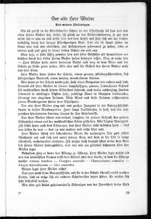 Der alte Herr Walter Aus meinen Kindertagen