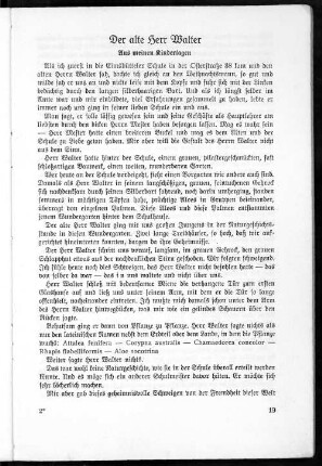 Der alte Herr Walter Aus meinen Kindertagen