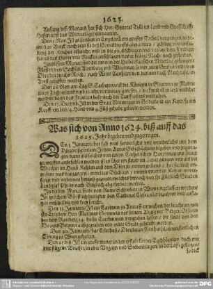 Was sich von Anno 1624. biß auff das 1625. Jahr begeben und zugetragen