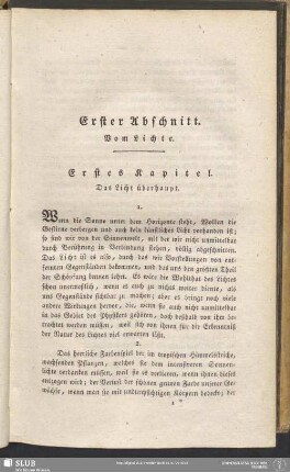 Erster Abschnitt. Vom Lichte