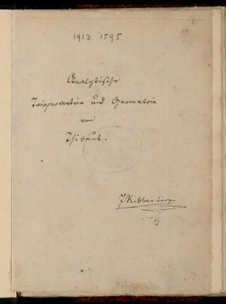 Analytische Trigonometrie und Geometrie. [Vorlesungsnachschrift], Göttingen, 1814 - 1817 : Analytische Trigonometrie