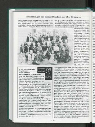 Erinnerungen aus meiner Schulzeit vor über 60 Jahren