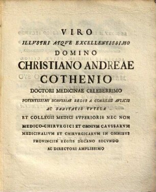 Dissertatio Inavgvralis Medica De Metastasi Morborvm