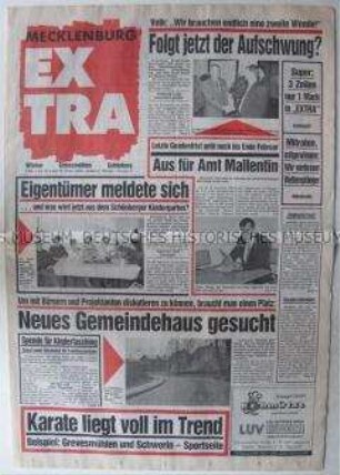 Wochenzeitung "Mecklenburg Extra" für die Region Wismar-Grevesmühlen-Schönberg