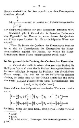 b) Die geometrische Deutung des Cesároschen Resultates