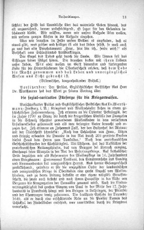 Bericht von Prälat und Erzbischöfl. Geistl. Rat Dr. Werthmann-Freiburg i. B.