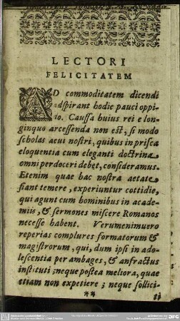 Lectori Felicitatem