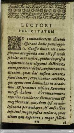 Lectori Felicitatem