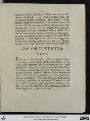 De Poenitentia.