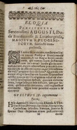 Elogia ... Serenissimi Augusti, Ducis Brunsvicensis & Lunaeburgensis
