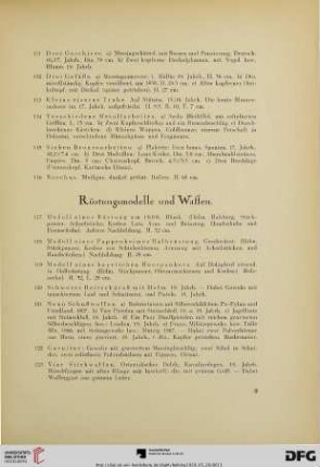 Rüstungsmodelle und Waffen (Nr. 117-123)