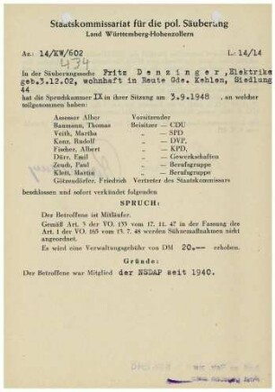 Denzinger, Fritz