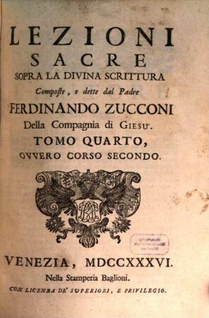 Lezioni Sacre Sopra La Divina Scrittura, 4. Ovvero Corso Secondo