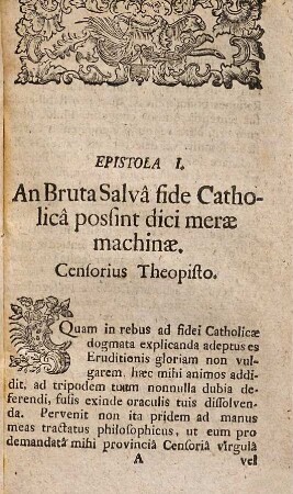 De eo quod salva fide catholica de animabus brutorum dici potest