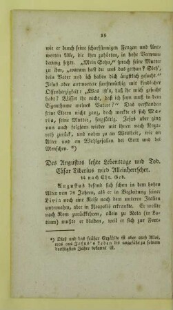 Des Augustus letzte Lebenstage und Tod