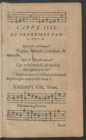 Caput IIII. De Generibus Cantionum.
