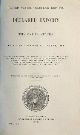 Declared exports for the United States. [2.] 1883 (1884) = Quarter 3 - 4