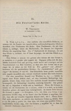 IX. Die Fourier'sche Reihe.